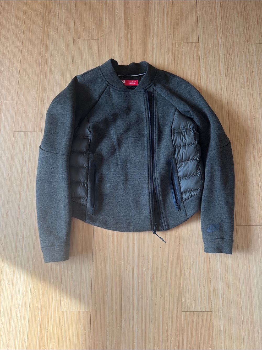 Nike Dark Green Quilted-Down Bomber Jacket